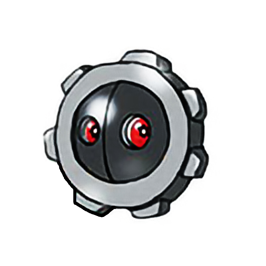 digimon, digimon_(creature), floating, gear, kohagurumon, red_eyes, robot, simple_background