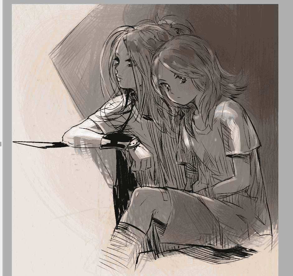 2girls, hnt, inazuma_eleven, inazuma_eleven_(series), monochrome, multiple_girls, pixiv_sample, sketch