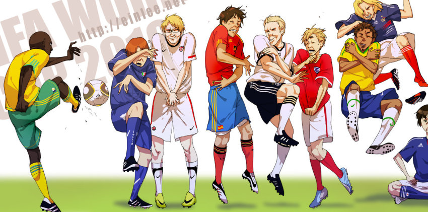 america_(hetalia), axis_powers_hetalia, brazil_(hetalia), france_(hetalia), germany_(hetalia), japan_(hetalia), multiple_boys, northern_italy_(hetalia), soccer, south_africa_(hetalia), spain_(hetalia), united_kingdom_(hetalia)
