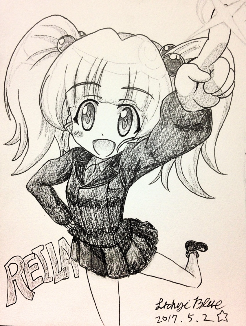 1girl, absurdres, artist_name, dated, girls_und_panzer, girls_und_panzer_phase_erika, hair_ornament, highres