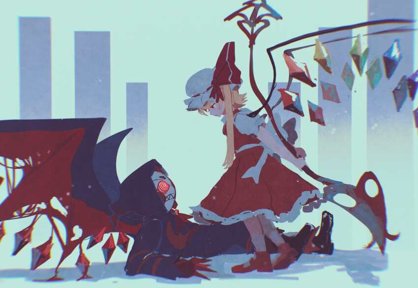 1boy, 1girl, @_@, absurdres, arms_behind_back, back_bow, black_footwear, black_hoodie