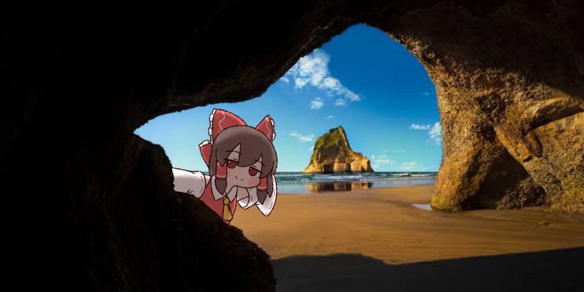 1girl, ascot, bow, brown_hair, closed_mouth, cloud, day, detached_sleeves