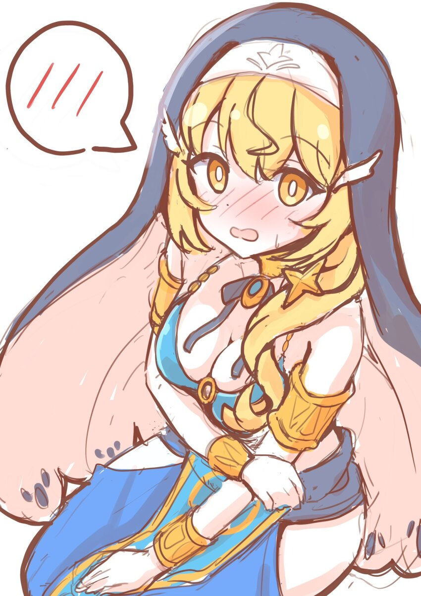 1girl, blonde_hair, blush, breasts, clear_(princess_connect!), cosplay, dancer, ebian_(ebiangames)