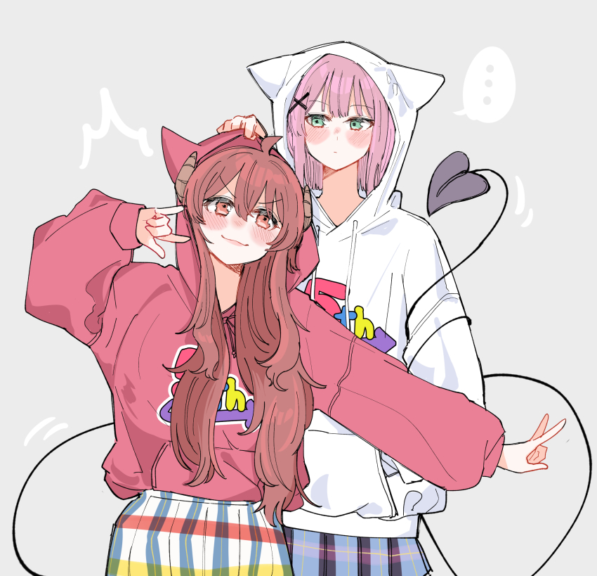 ..., 2girls, 6t24413, absurdres, blush, chiyoda_momo, closed_mouth, commentary_request