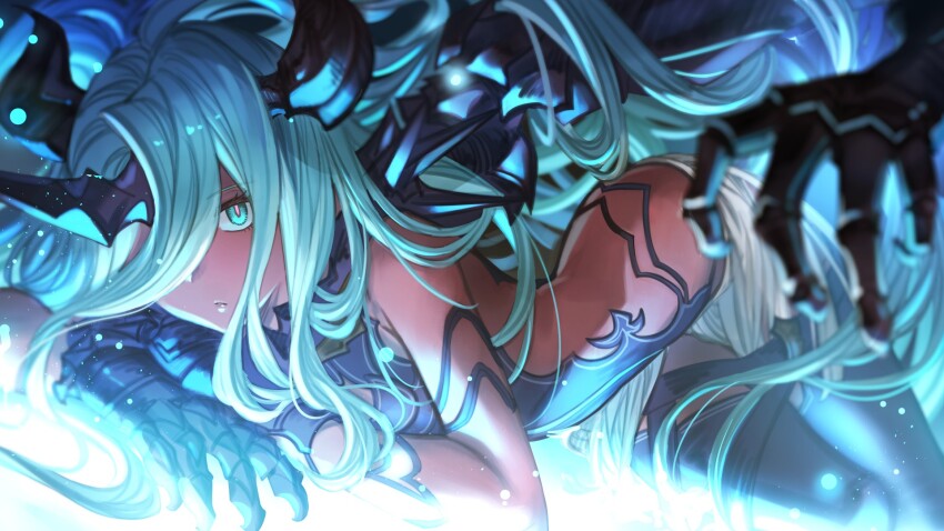 1girl, blue_eyes, blue_hair, colored_skin, granblue_fantasy, granblue_fantasy_versus:_rising, hair_over_one_eye, highres
