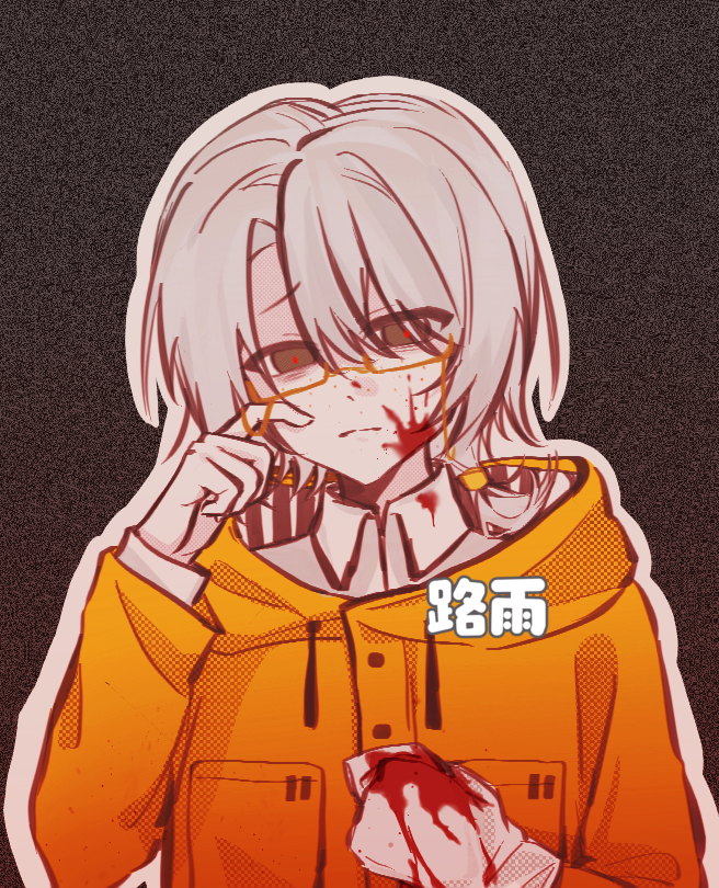 1boy, bai_ling_(touqi_guaitan), black_background, blonde_hair, blood, blood_on_clothes, blood_on_face, brown_eyes