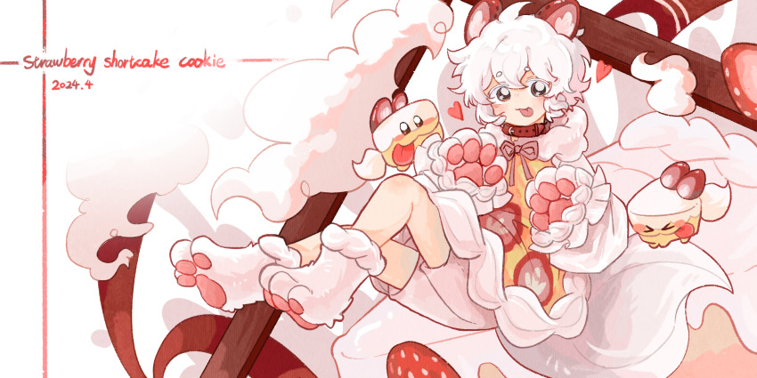 1other, :3, androgynous, animal, animal_ears, animal_hands, cake, cake_hound