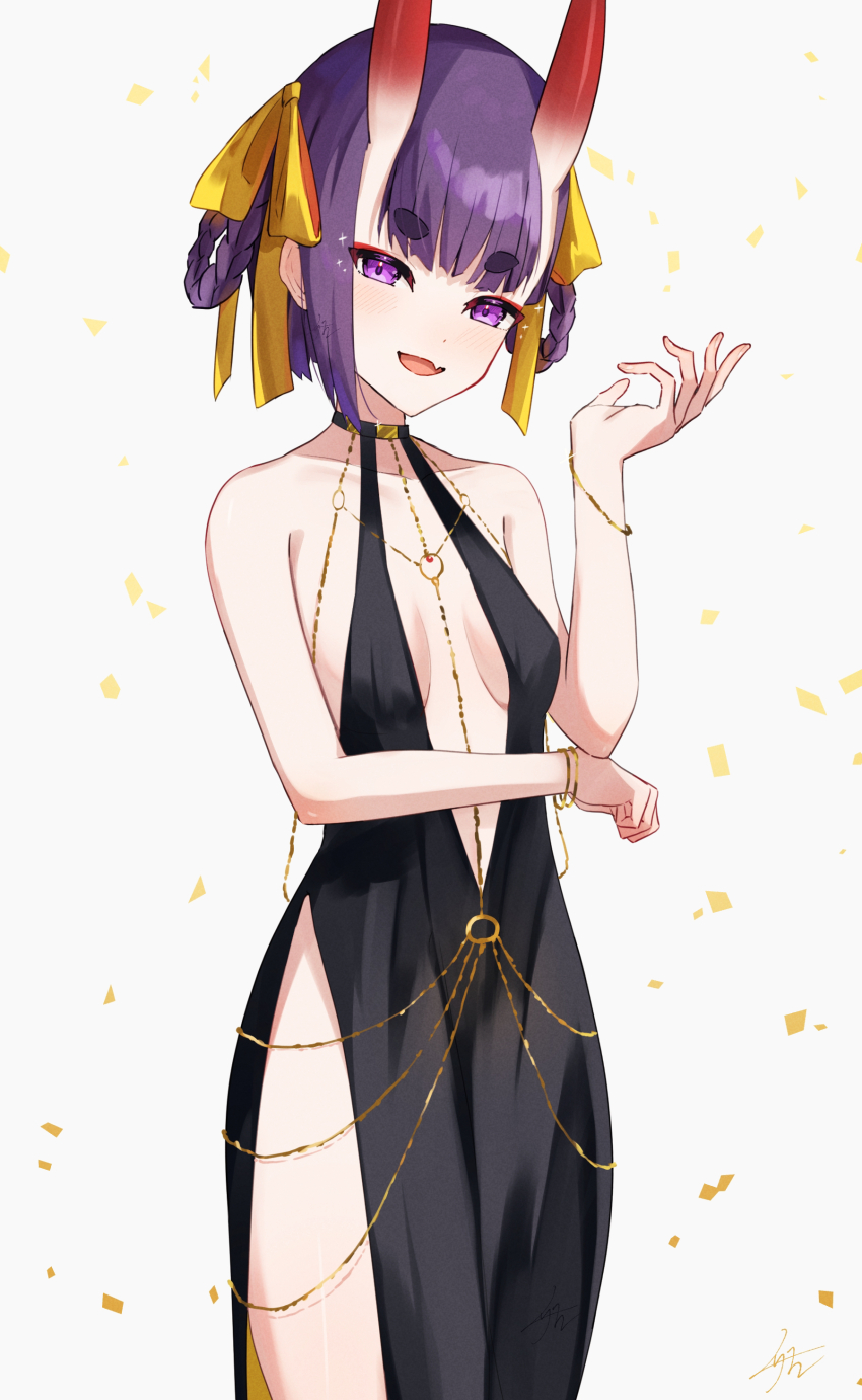 1girl, absurdres, bare_shoulders, bb_dubai_(fate), bb_dubai_(fate)_(cosplay), belly_chain, black_dress, blush