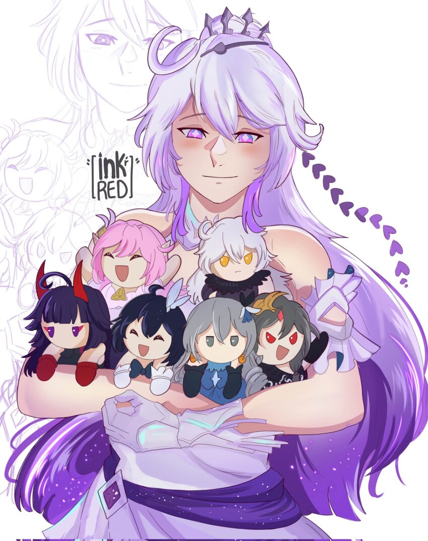 1girl, artist_name, bare_shoulders, bronya_zaychik, bronya_zaychik_(herrscher_of_reason), character_doll, closed_mouth, commentary