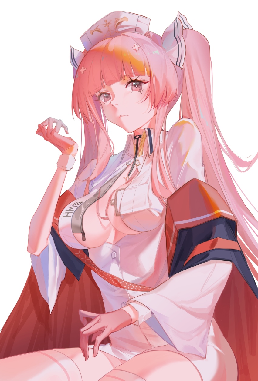 1girl, absurdres, azur_lane, breasts, center_opening, gloves, hair_ornament, half_gloves