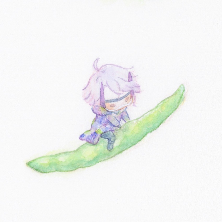 1boy, absurdres, azul_ashengrotto, azul_ashengrotto_(beans_camo), beanfest_(twisted_wonderland), chibi, coat, full_body