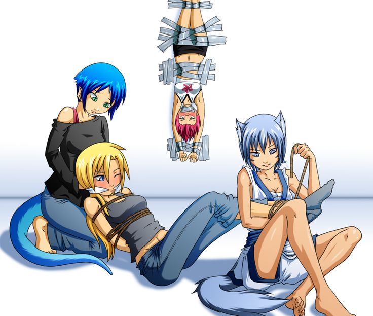 4girls, arms_behind_back, bdsm, belly, blush, bondage, bound, bound_ankles