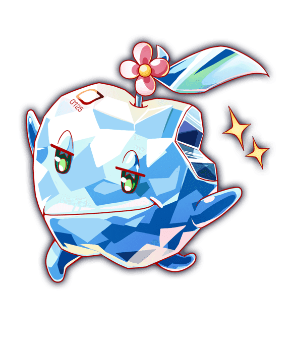 alchemy_fruit, anime_coloring, apple, aqua_theme, artist_request, closed_mouth, crash_fever, flower