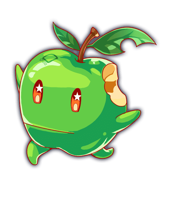 anime_coloring, apple, artist_request, closed_mouth, crash_fever, food, fruit, fruit_(crash_fever)