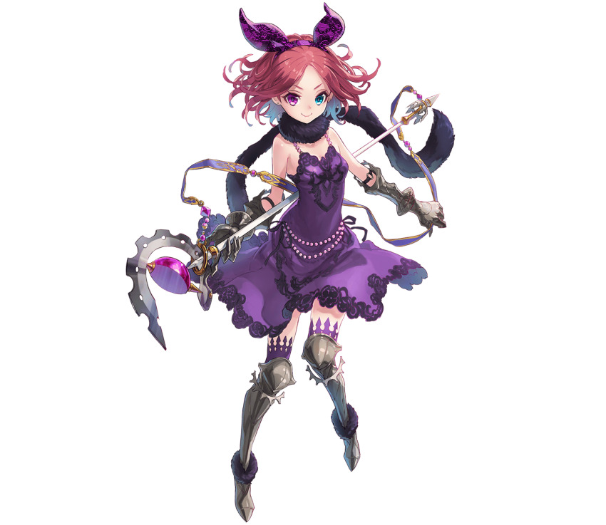 1girl, blue_eyes, breasts, brown_hair, caduceus_(phantom_of_the_kill), da-kuro, dress, full_body