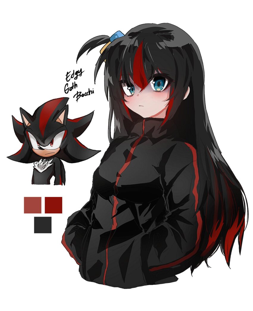 1boy, 1girl, adapted_costume, alternate_breast_size_(smaller), alternate_hair_color, animal_ears, animal_nose, black_fur