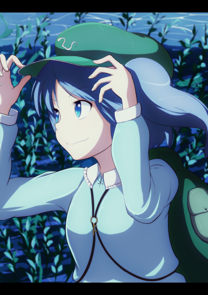 1girl, absurdres, anime_coloring, bad_id, bad_pixiv_id, female_focus, hands_on_headwear, highres