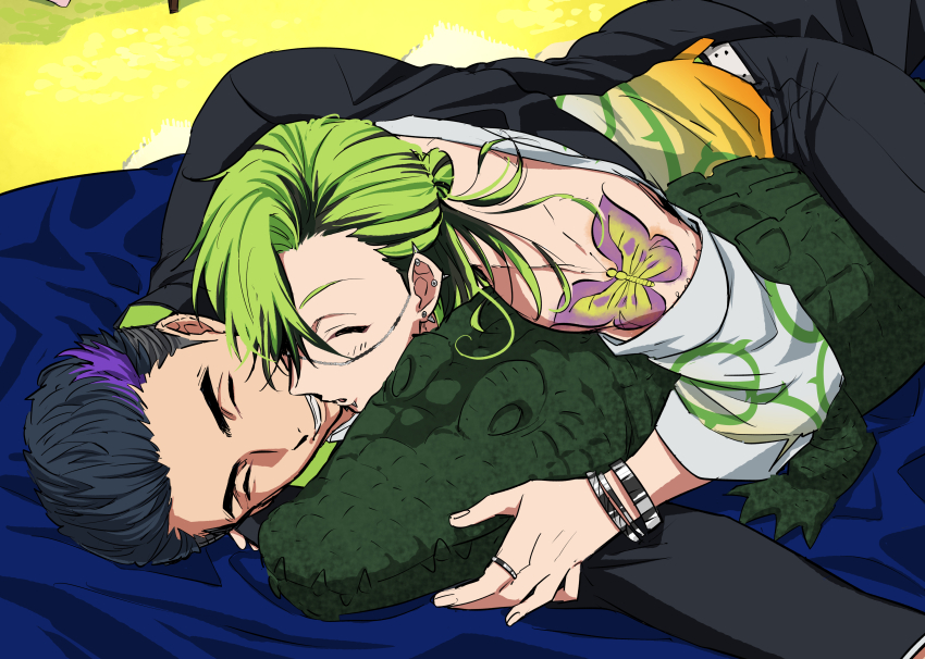 2boys, absurdres, artist_request, bucchigiri?!, hair_slicked_back, happy, highres, jin_marito