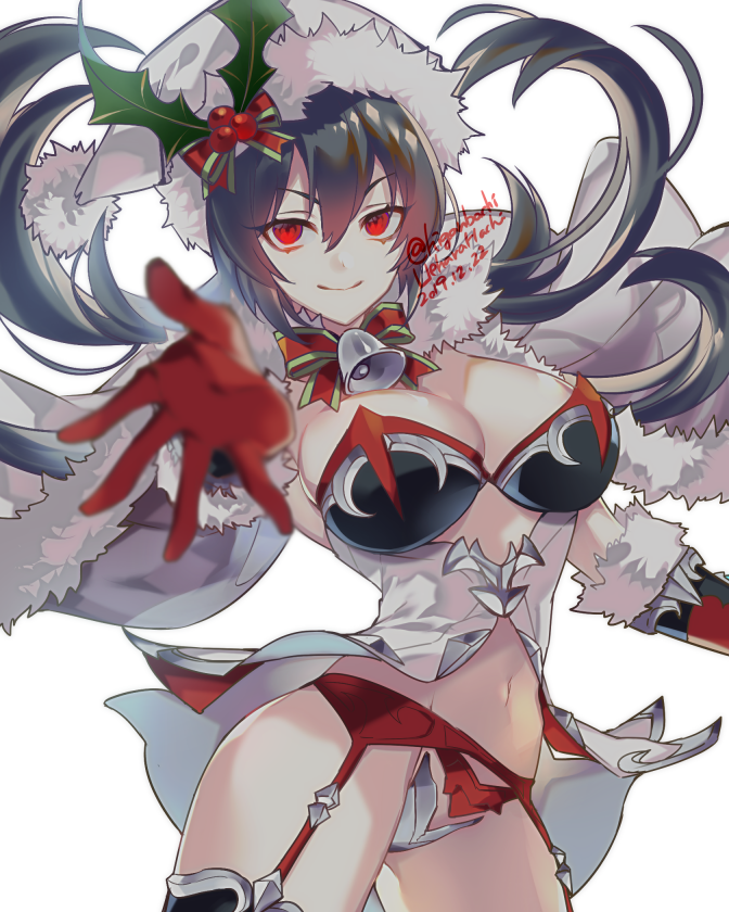 1girl, armor, bikini, bikini_armor, black_hair, breasts, cape, cloak