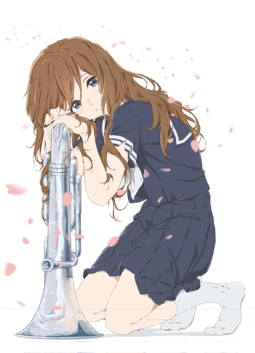 1girl, absurdres, black_sailor_collar, black_serafuku, black_skirt, blue_eyes, brown_hair, closed_mouth