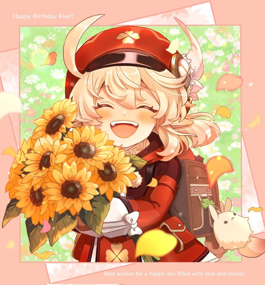 1girl, :d, ^_^, ahoge, aoyagi_(ao0701yagi), backpack, bag, bag_charm