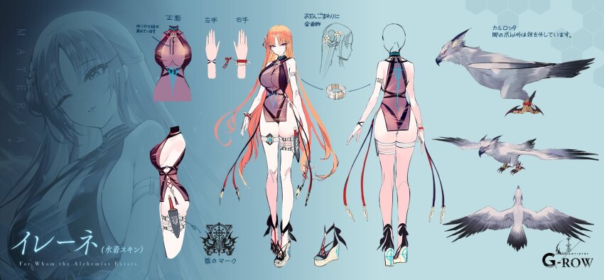 1girl, ass, breasts, from_behind, griffin, highres, holster, irene_(ta_ga_tame_no_alchemist)