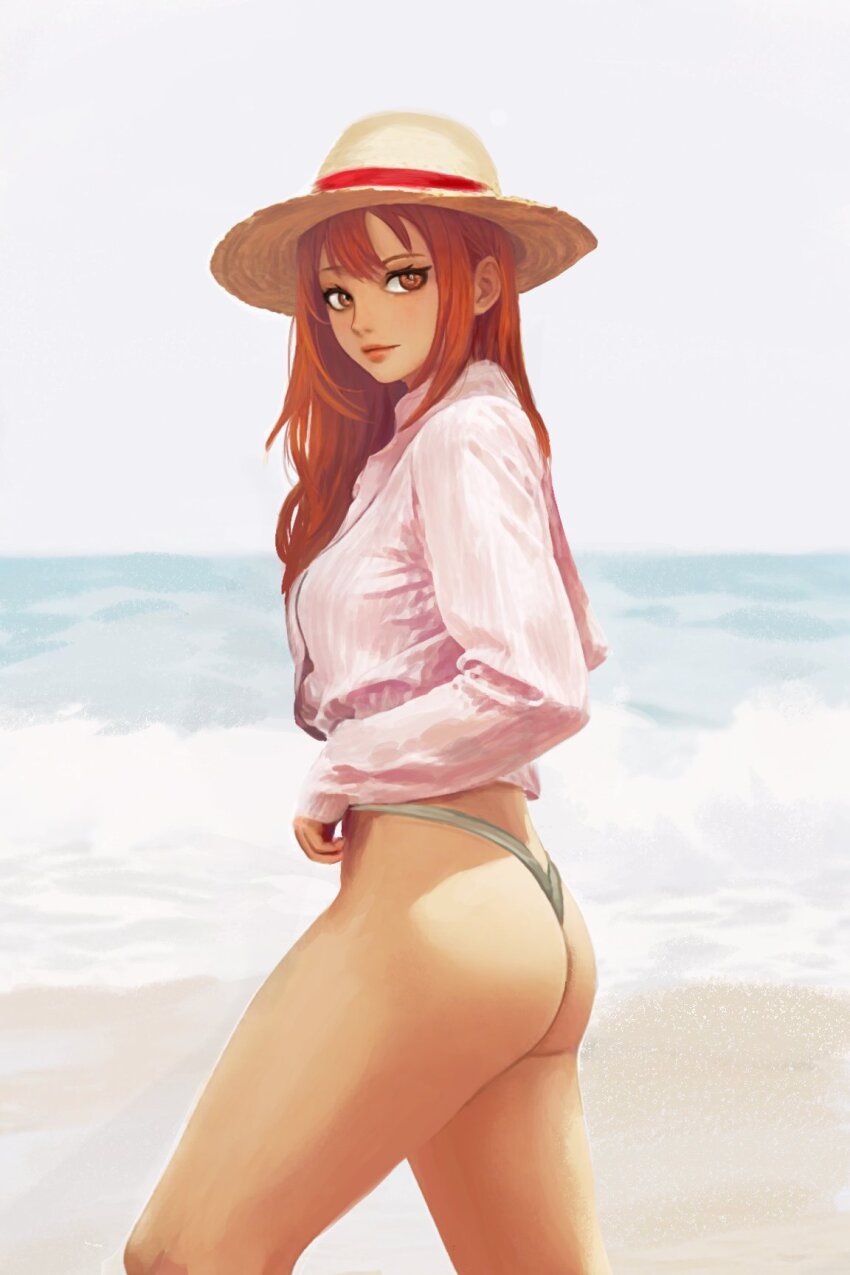 1girl, ai-assisted, ass, bikini, breasts, hat, heyy_vivii, highres