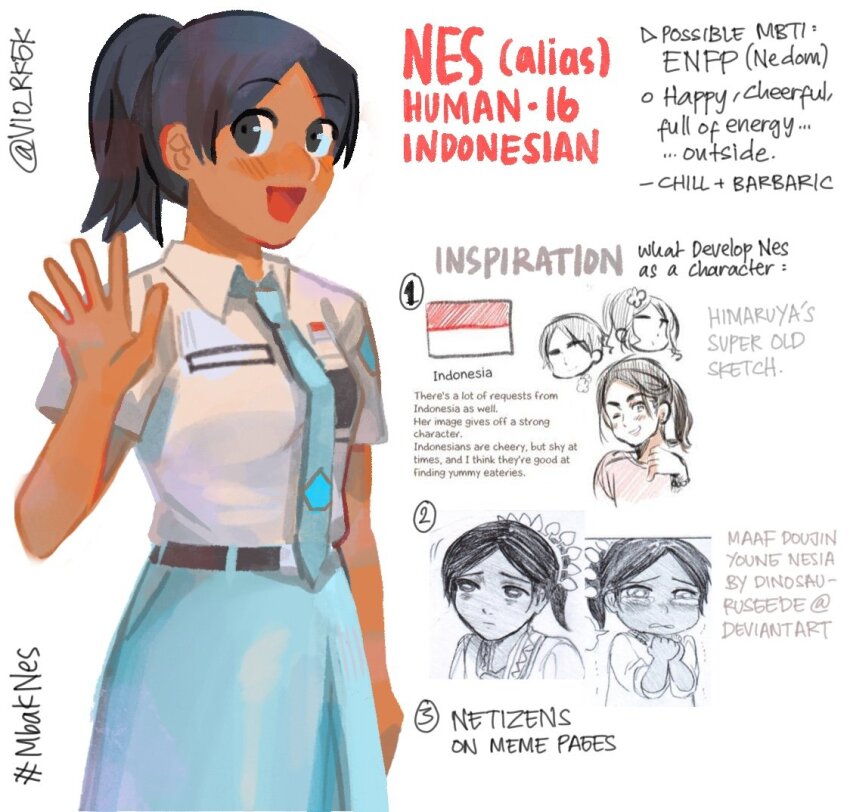 1girl, :d, belt, black_eyes, black_hair, blue_skirt, character_name, character_profile