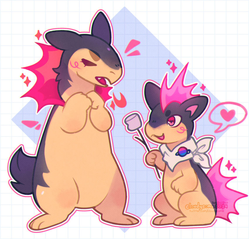 2024, absurdres, ambiguous_gender, art_fight_attack, artist_name, bisexual_flag, bisexual_flag_pin, blush