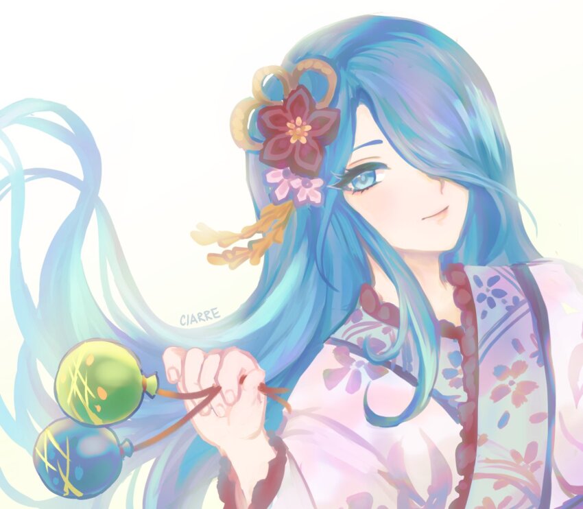 1girl, blue_eyes, blue_hair, ciarre, closed_mouth, commentary, english_commentary, eyelashes