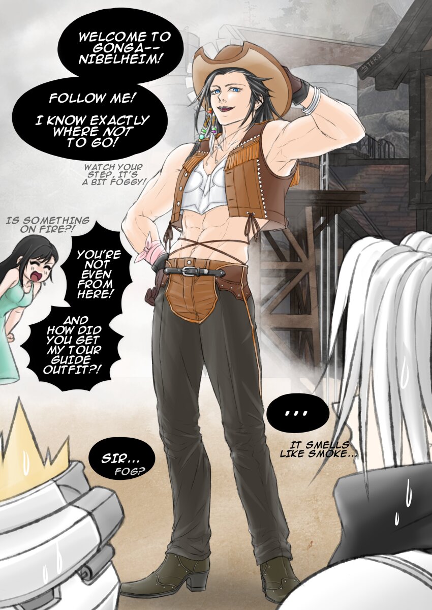 ..., 1girl, 3boys, abs, absurdres, aqua_dress, aqua_eyes, armor