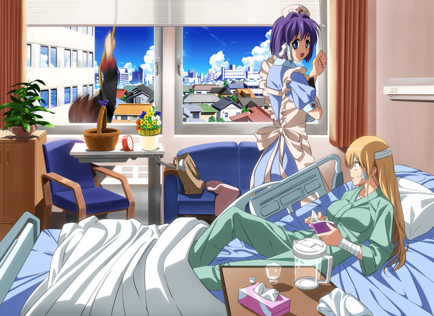 00s, bandages, bed, city, clannad, company_connection, crossover, falling