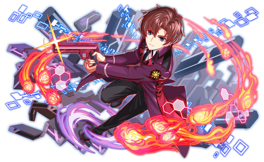 anime_coloring, artist_request, back_slit, black_footwear, black_necktie, black_pants, black_trim, blue_eyes