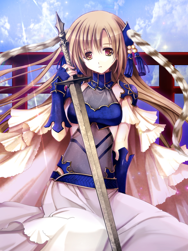 1girl, armor, bad_id, bad_pixiv_id, blonde_hair, female_focus, hair_ornament, long_hair