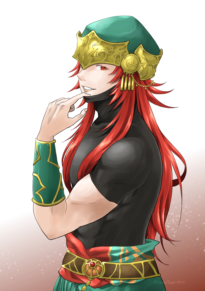 1boy, absurdres, brown_background, commentary_request, fire_emblem, fire_emblem:_the_sacred_stones, fire_emblem_heroes, helmet