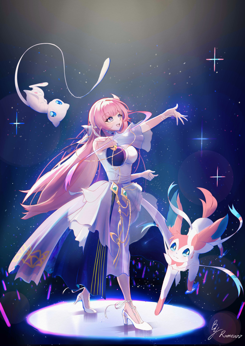 1girl, absurdres, artist_name, bare_shoulders, blue_background, blue_eyes, breasts, chinese_commentary