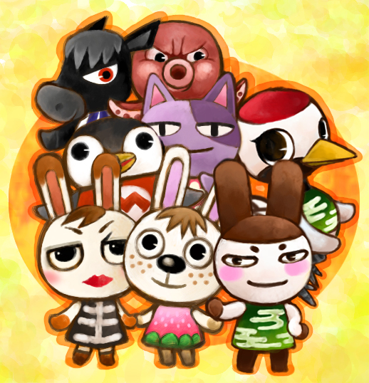 animal_crossing, aurora_(animal_crossing), bob_(animal_crossing), gabi_(animal_crossing), genji_(animal_crossing), gladys_(animal_crossing), nintendo, octavian_(animal_crossing), roscoe_(animal_crossing), tiffany_(animal_crossing)