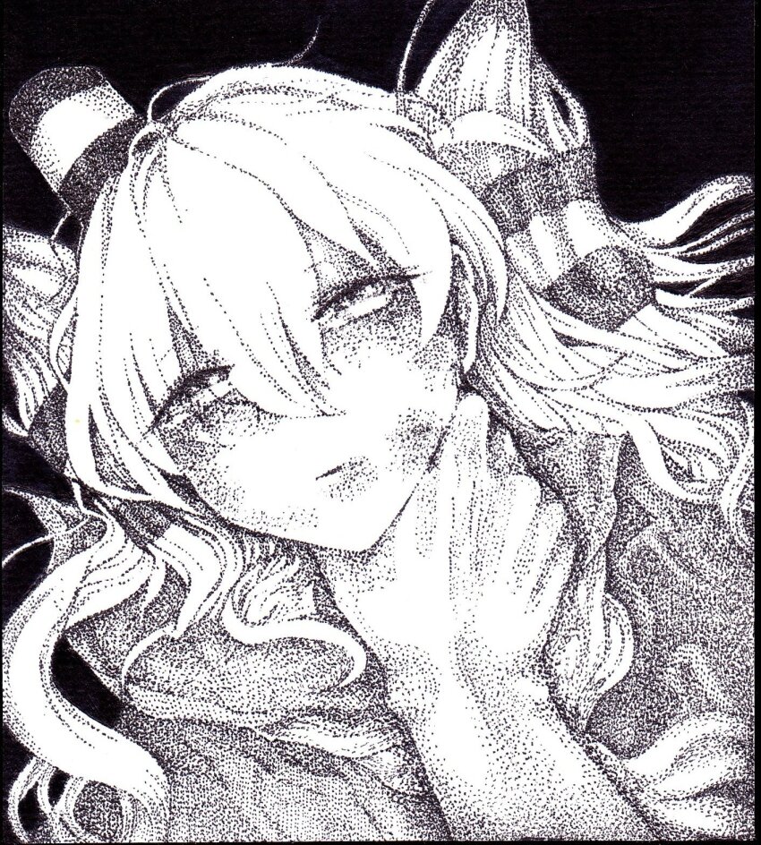 1girl, 1other, amatsukaze_(kancolle), cb839, commentary_request, greyscale, hair_tubes, highres