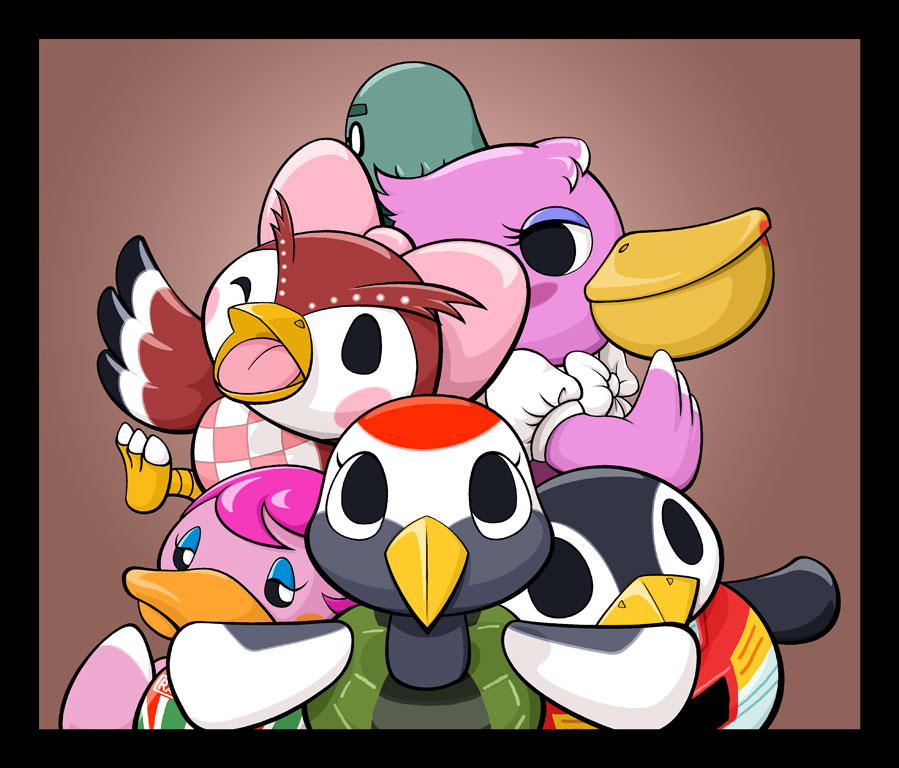 animal_crossing, aurora_(animal_crossing), bird, brewster_(animal_crossing), celeste_(animal_crossing), duck, gladys_(animal_crossing), miranda_(animal_crossing)
