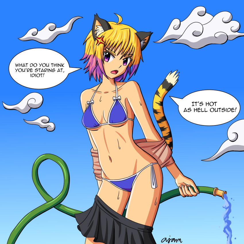 1girl, absurdres, ajamnova, anger_vein, angry, animal_ear_fluff, animal_ears, artist_name