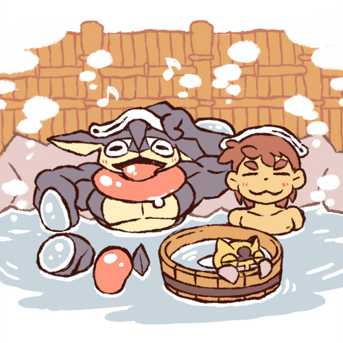 1boy, :3, bathing, bow-wow, brown_hair, bucket, closed_eyes, closed_mouth