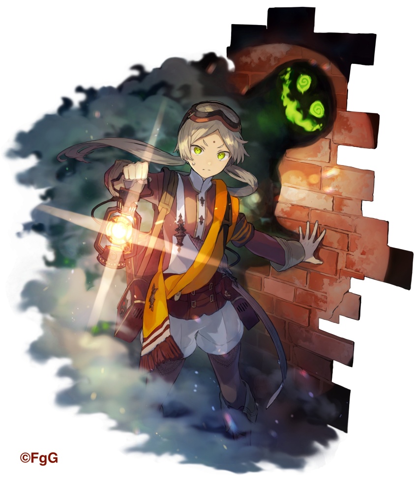 1girl, absurdres, bag, boots, brick, brown_hair, brown_pantyhose, closed_mouth