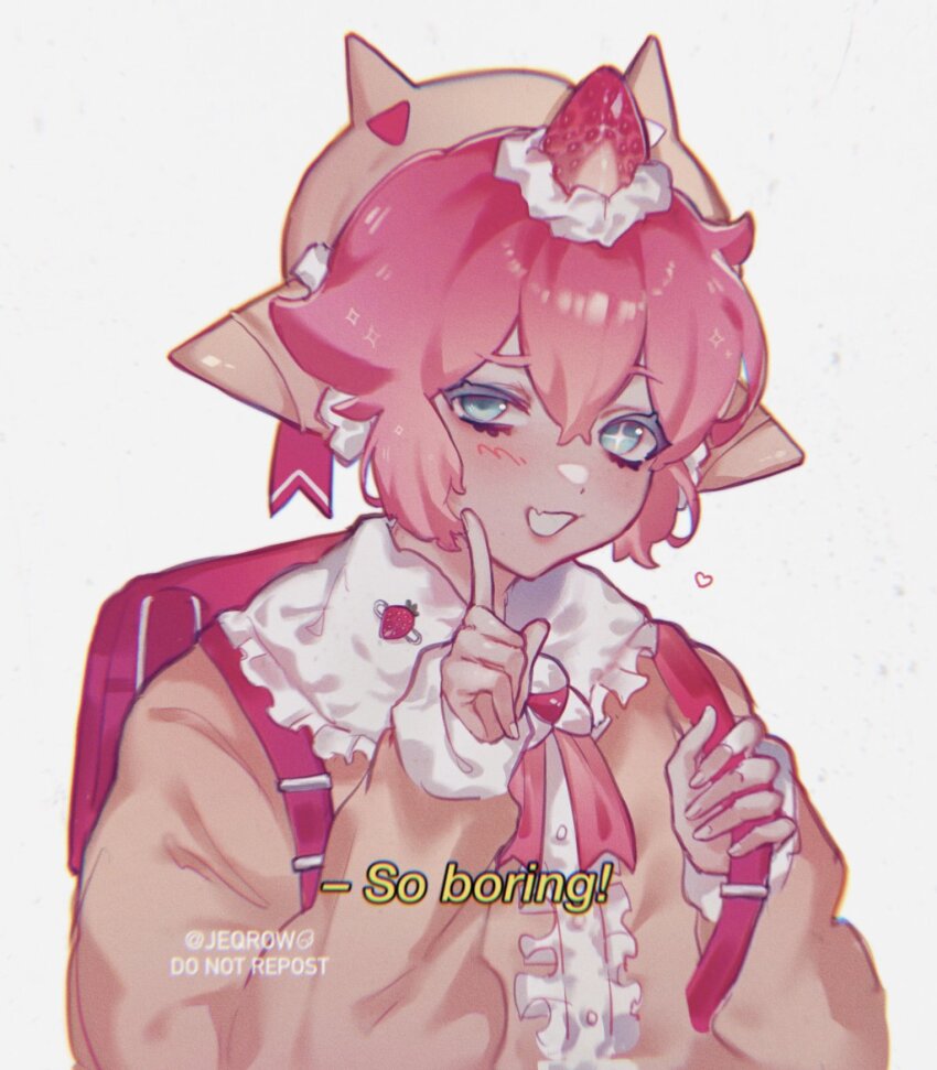 1other, androgynous, backpack, bag, blue_eyes, blush, cookie_run, cookie_run:_kingdom