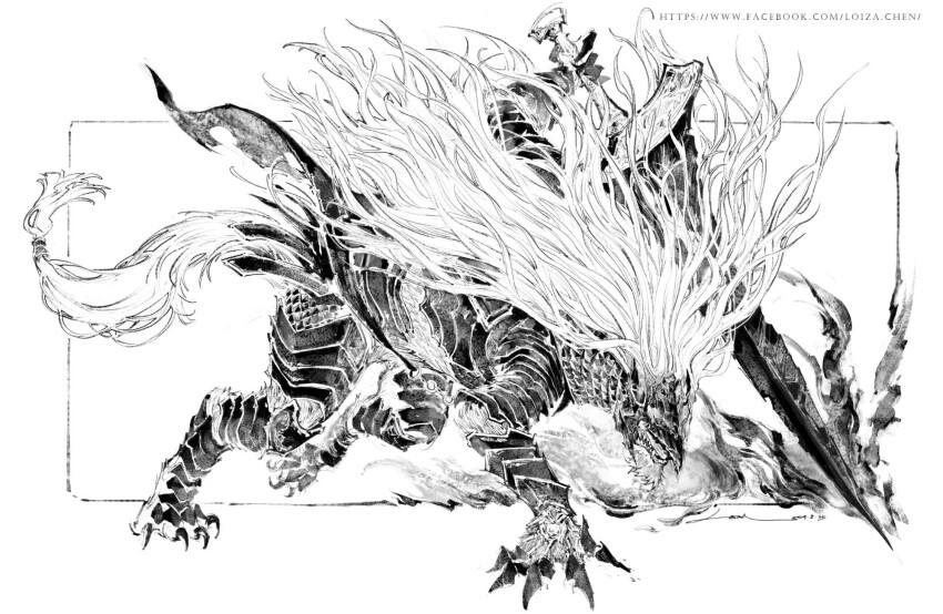 1boy, arm_up, armor, body_fur, claws, digitigrade, elden_ring, energy