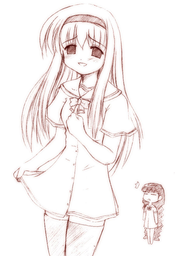 00s, chanohata_tamami, mahoraba, school_uniform, serafuku, thighhighs, vermillion_erika