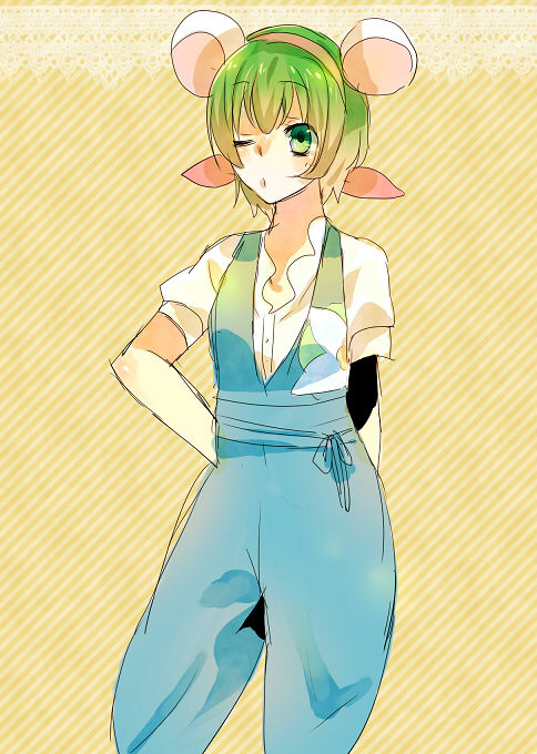 animal_crossing, animal_ears, bree_(animal_crossing), green_eyes, green_hair, mouse_(animal), mouse_ears, nintendo