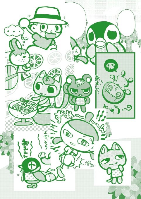 animal_crossing, aurora_(animal_crossing), bird, bob_(animal_crossing), rabbit, cat, cube_(animal_crossing), hat, nintendo, penguin, pippy_(animal_crossing), squirrel, static_(animal_crossing), tail, tangy_(animal_crossing), translation_request, villager_(animal_crossing)