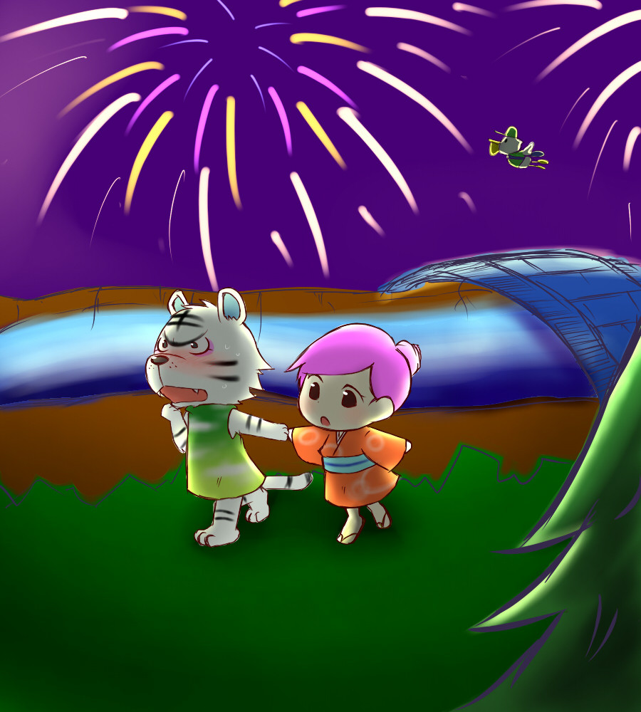 1girl, 2boys, bird, black_eyes, blush, animal_crossing, eyelashes, multiple_boys