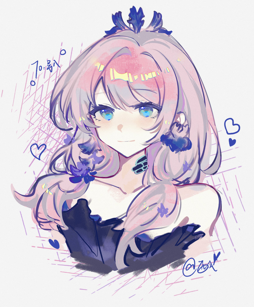 1girl, absurdres, arknights, bare_shoulders, blue_dress, blue_eyes, blue_poison_(arknights), blue_poison_(nocturne_of_elysia)_(arknights)