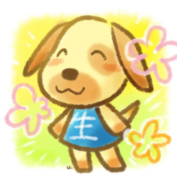 1girl, animal_crossing, blush, closed_eyes, dog, female_focus, full_body, furry